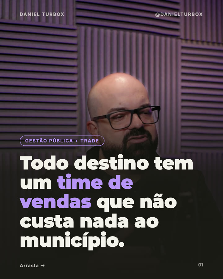 Slide 1: Todo destino tem um time de vendas que não custa nada ao município