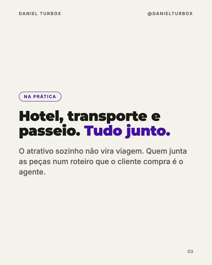 Slide 3: Hotel, transporte e passeio. Tudo junto