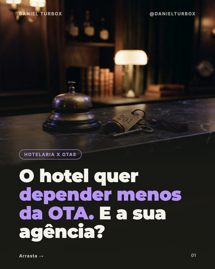 Capa do carrossel sobre hotel e agências online